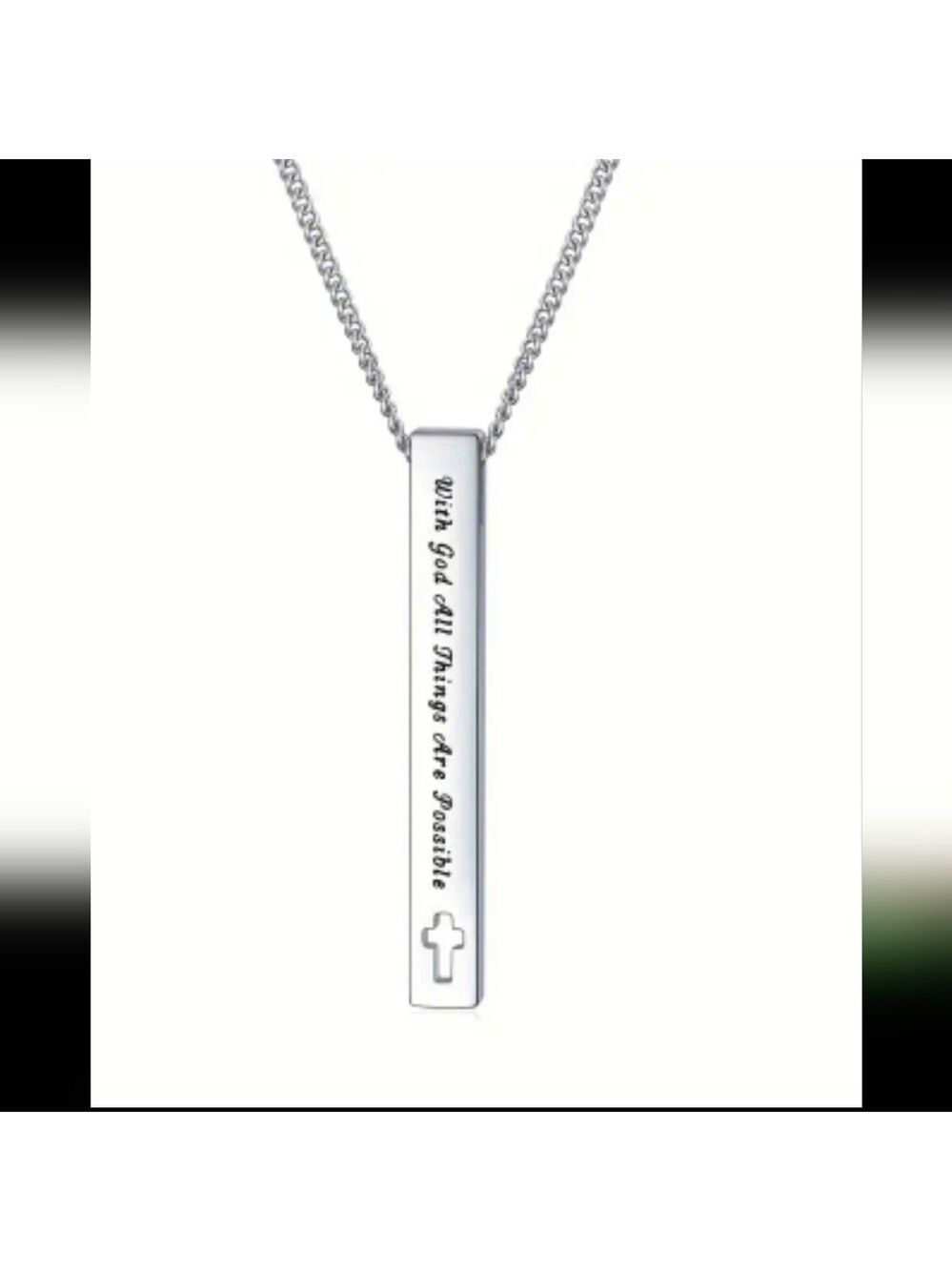SCRIPTURE Bar NECKLACE With God All things are Possible
